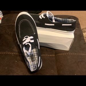 AlpineSwiss Men’s Antigua Boat Shoes Black Size 13